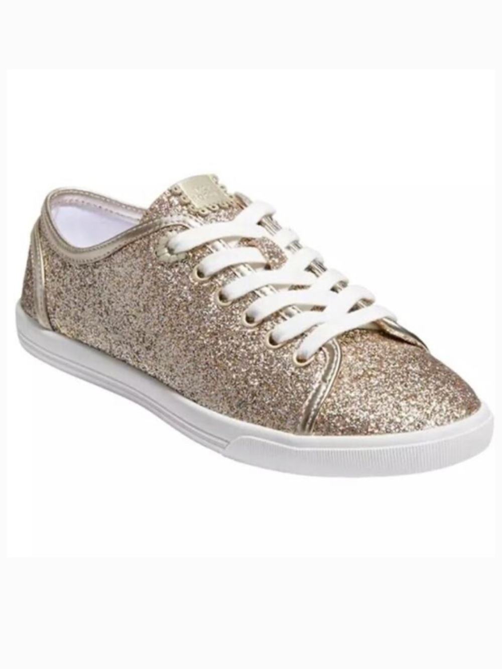 Jack Rogers Lia Canvas Gold Glitter Low Top Fashion Sneaker Size 8.5